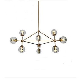 Lustre Golden Beans 10 Luzes com cúpula de vidro