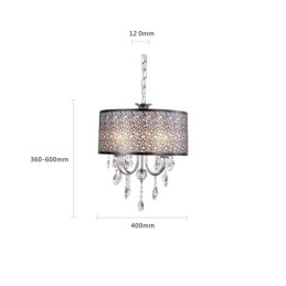 Lustre de cristal cromado clássico tradicional em metal