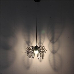 Lustre de ferro em forma de folha de cabeça única retrô simples