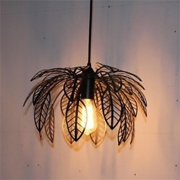 Lustre de ferro em forma de folha de cabeça única retrô simples