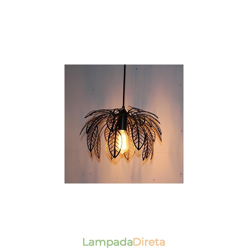 Lustre de ferro em forma de folha de cabeça única retrô simples