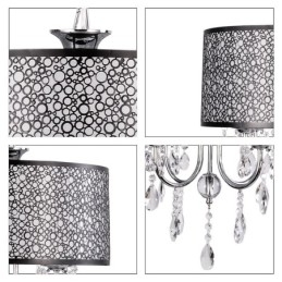 Lustre de cristal cromado clássico tradicional em metal
