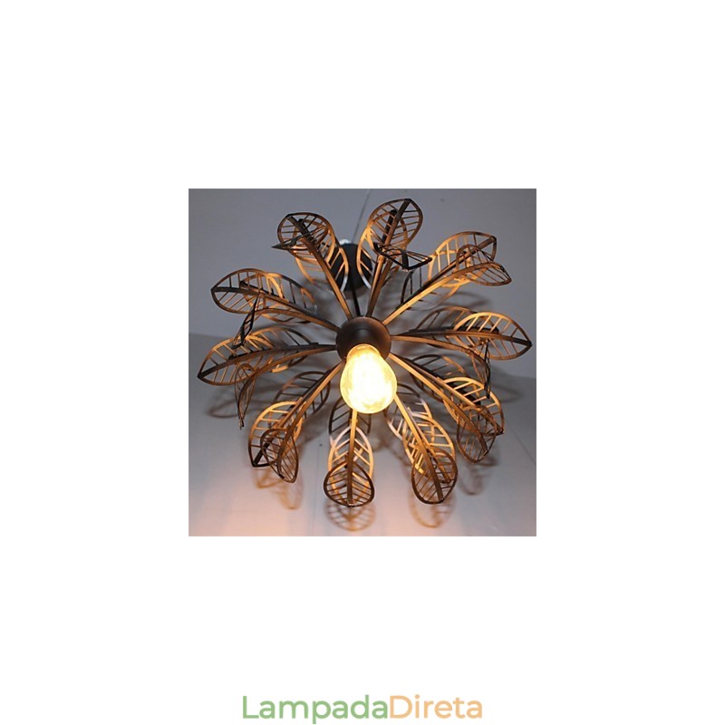 Lustre de ferro em forma de folha de cabeça única retrô simples
