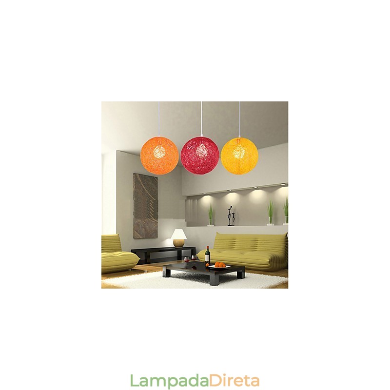 CreativeAmerican Country Creative Cany Art Color Droplight e lâmpada de formato esférico