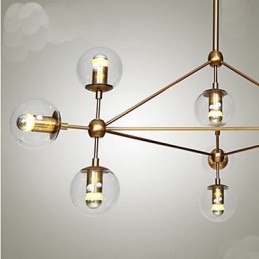 Lustre Golden Beans 10 Luzes com cúpula de vidro