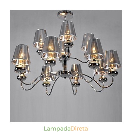Lustre moderno contemporâneo tradicional clássico estilo mini cromado metal lustre pingente luz jantar Lustre moderno contemporâneo tradicional clássico estilo mini cromado metal lustre pingente luz jantar