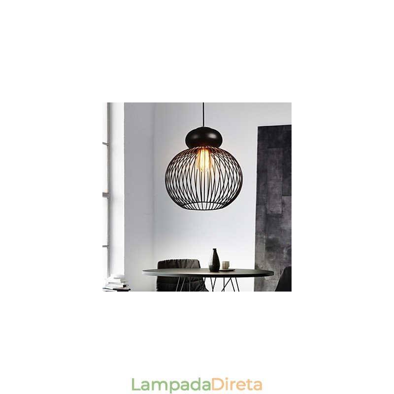 Luminária pendente de metal com design retrô