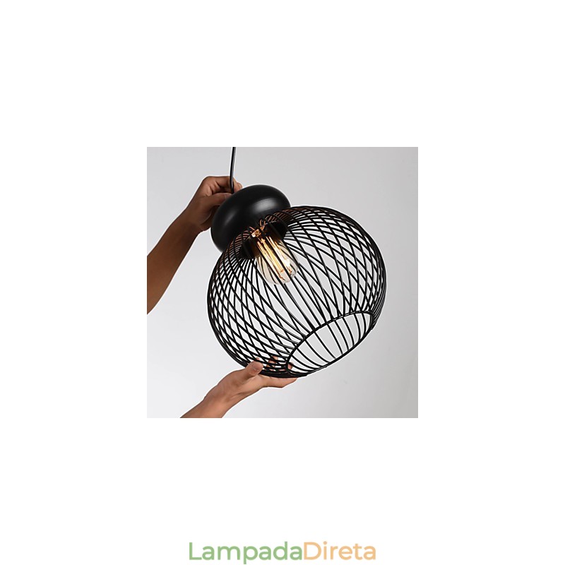 Luminária pendente de metal com design retrô