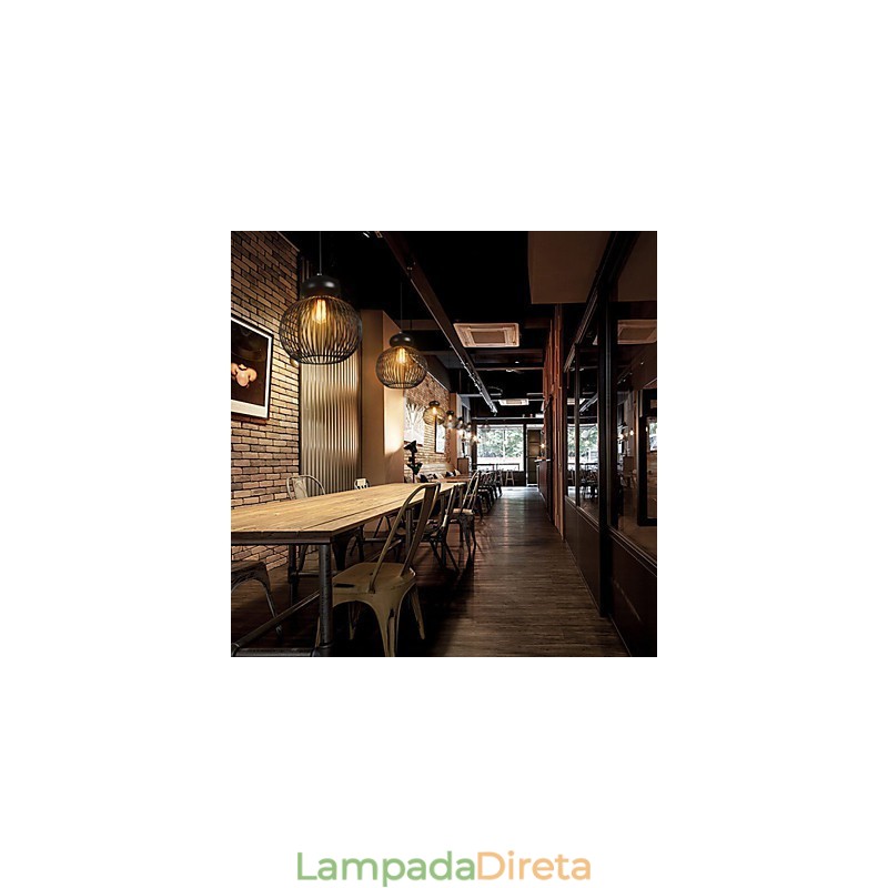 Luminária pendente de metal com design retrô