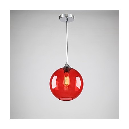 Luminária pendente de vidro moderna com design de bolha vermelha redonda Luminária pendente de vidro moderna com design de bolha vermelha redonda