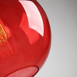 Luminária pendente de vidro moderna com design de bolha vermelha redonda