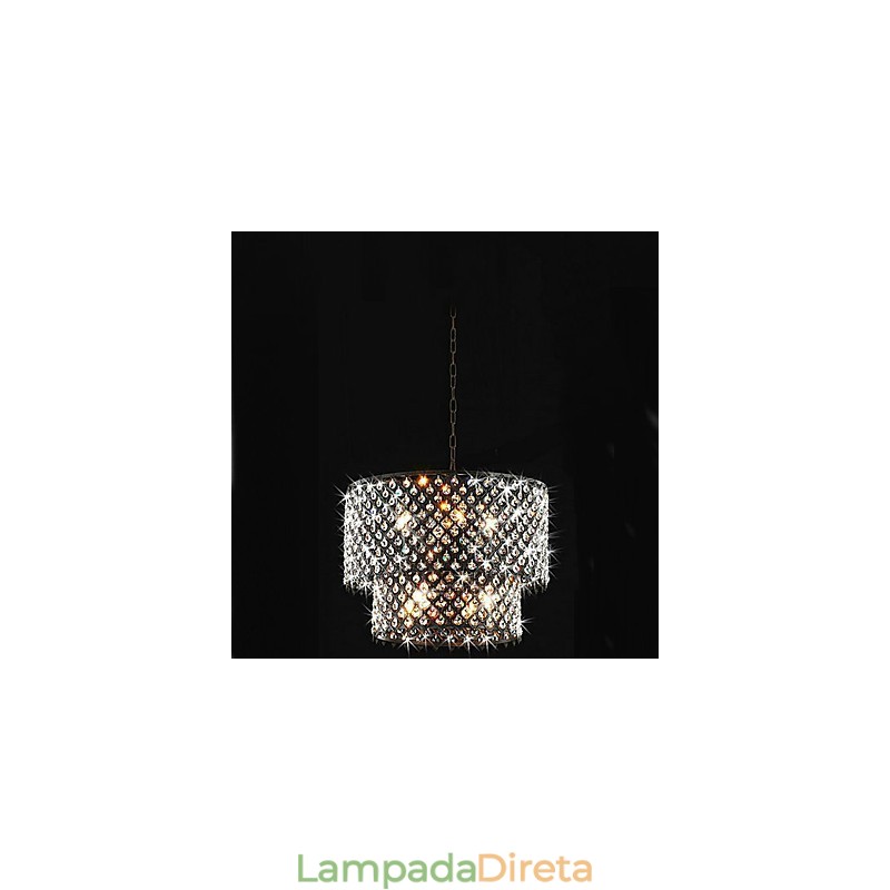 Moderno contemporâneo tambor cristal pintura pingente luz