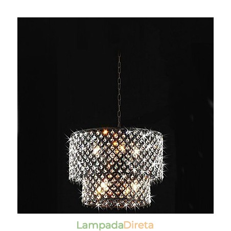 Moderno contemporâneo tambor cristal pintura pingente luz