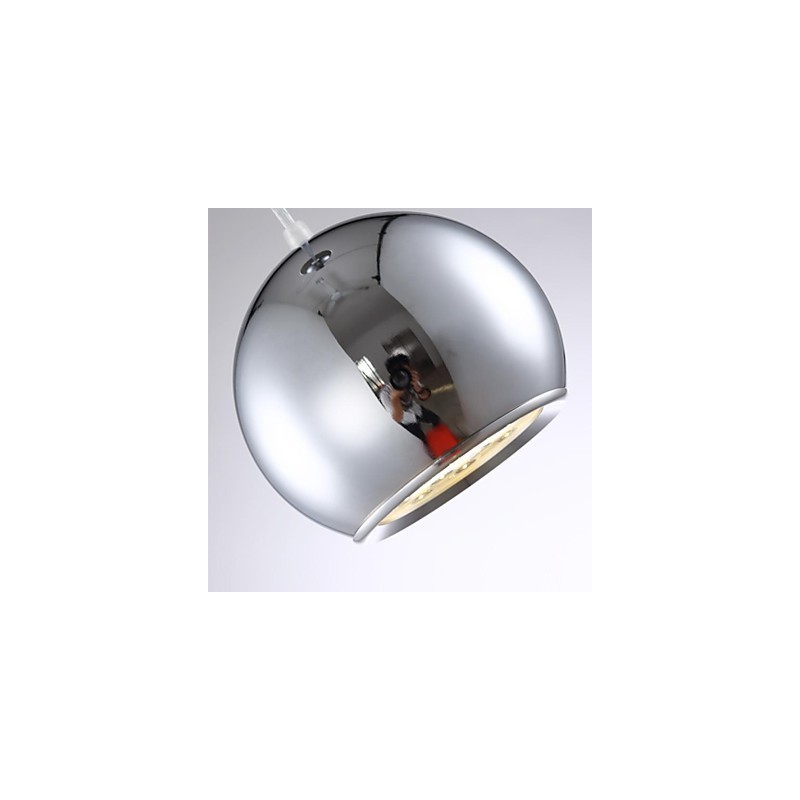 Luminária pendente de metal galvanizada globo contemporânea moderna