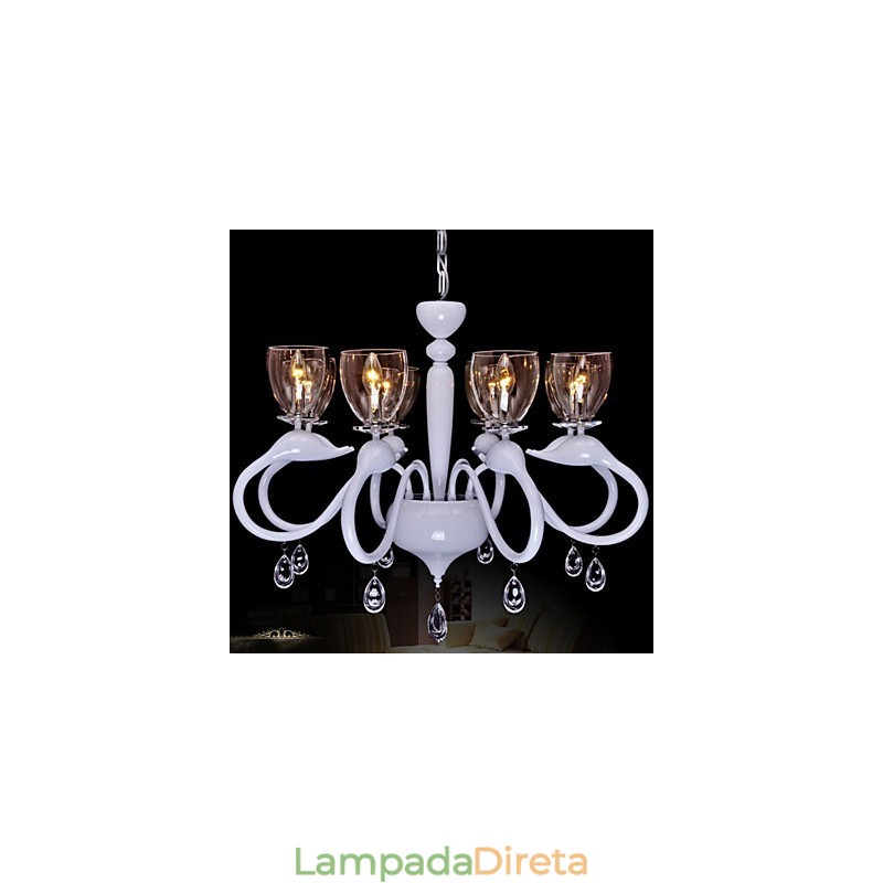 Luminária pendente de cristal estilo europeu individualidade criativa cisne