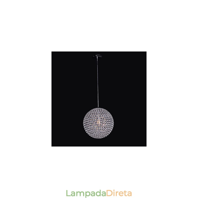 Lustre de cristal K9 com estrutura de metal esférica simples