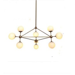 Lustre Golden Beans 10 Luzes com cúpula de vidro