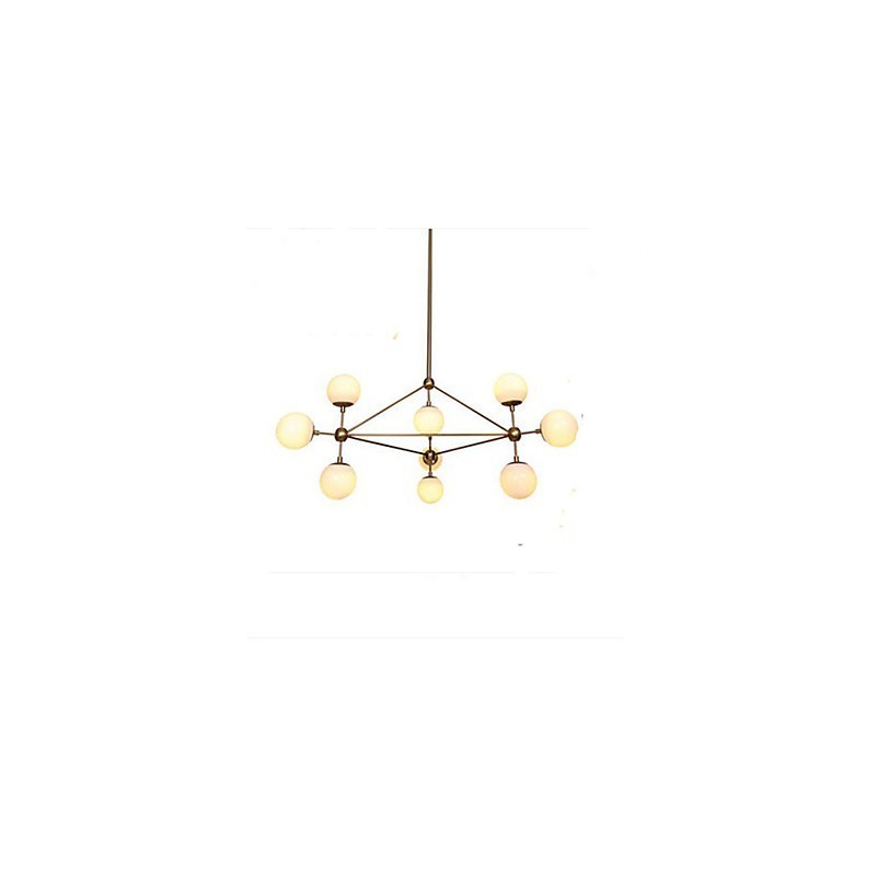 Lustre Golden Beans 10 Luzes com cúpula de vidro