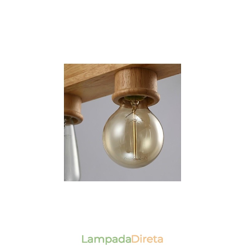 Moderno Contemporâneo Tradicional Clássico Mini Estilo Pintura Madeira Bambu Pendente Luz
