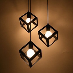 Lustre criativo contemporâneo e contraído de ferro forjado com lâmpadas de cabeça única