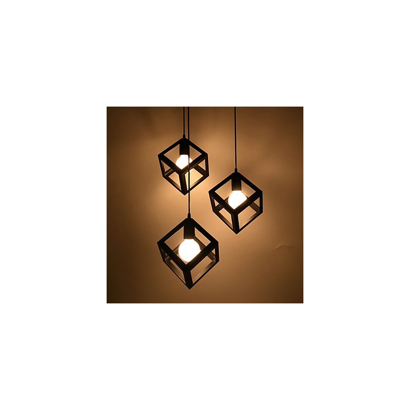 Lustre criativo contemporâneo e contraído de ferro forjado com lâmpadas de cabeça única