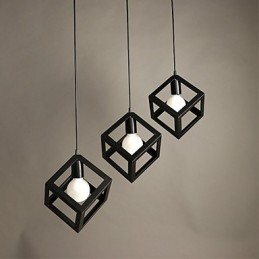 Lustre criativo contemporâneo e contraído de ferro forjado com lâmpadas de cabeça única