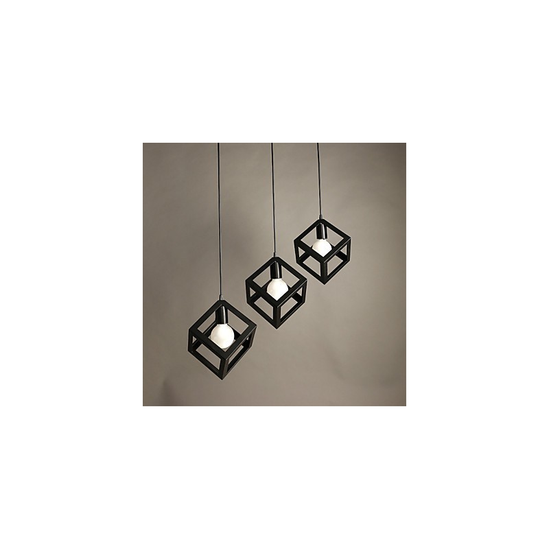Lustre criativo contemporâneo e contraído de ferro forjado com lâmpadas de cabeça única