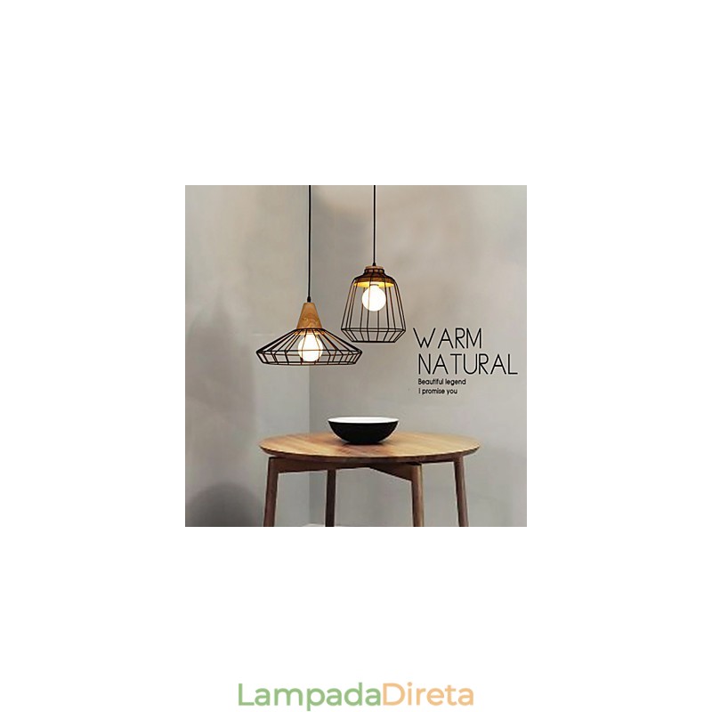 Lustre nórdico criativo de ferro forjado café retro net droplight