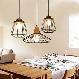 Lustre nórdico criativo de ferro forjado café retro net droplight
