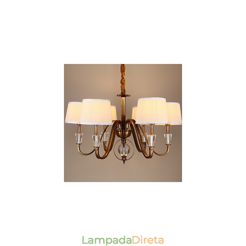 Lustre de metal galvanizado estilo vintage rústico Lodge cristal mini