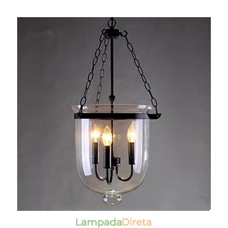 Luminária pendente circular de vidro country Luminária pendente circular de vidro country