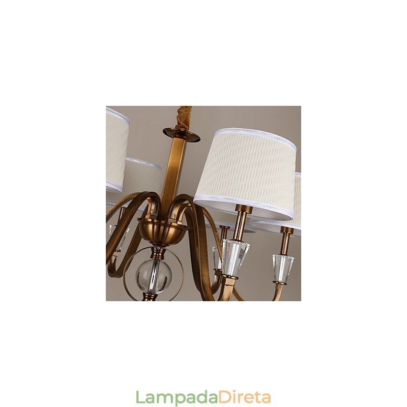Lustre de metal galvanizado estilo vintage rústico Lodge cristal mini