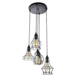 Lustre de metal estilo country mini com pintura