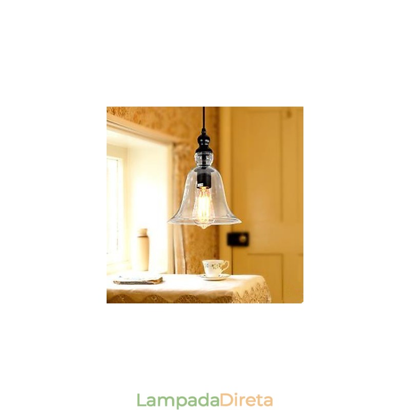 Lustre de vidro loft europeu contraído Bell