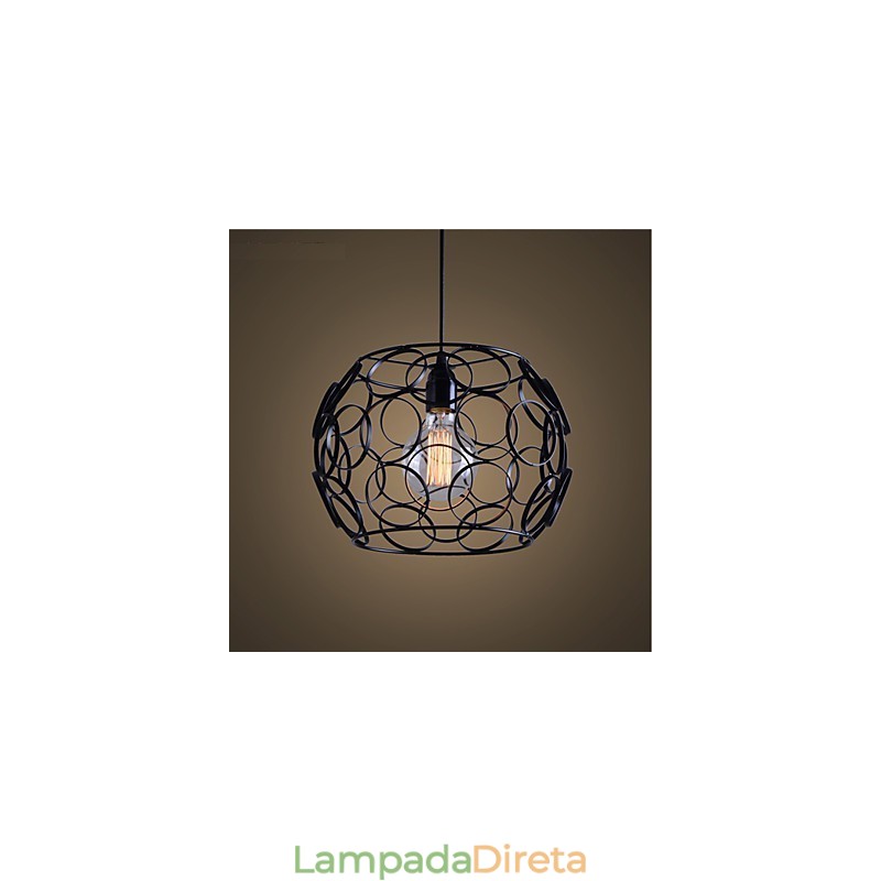 Lâmpada de luz suspensa criativa nórdica de ferro forjado e vidro de cabeça única