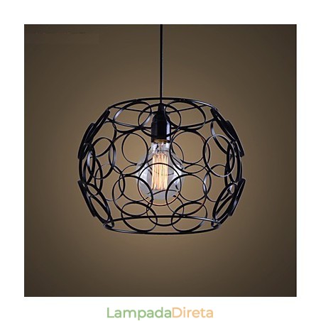 Lâmpada de luz suspensa criativa nórdica de ferro forjado e vidro de cabeça única Lâmpada de luz suspensa criativa nórdica de ferro forjado e vidro de cabeça única