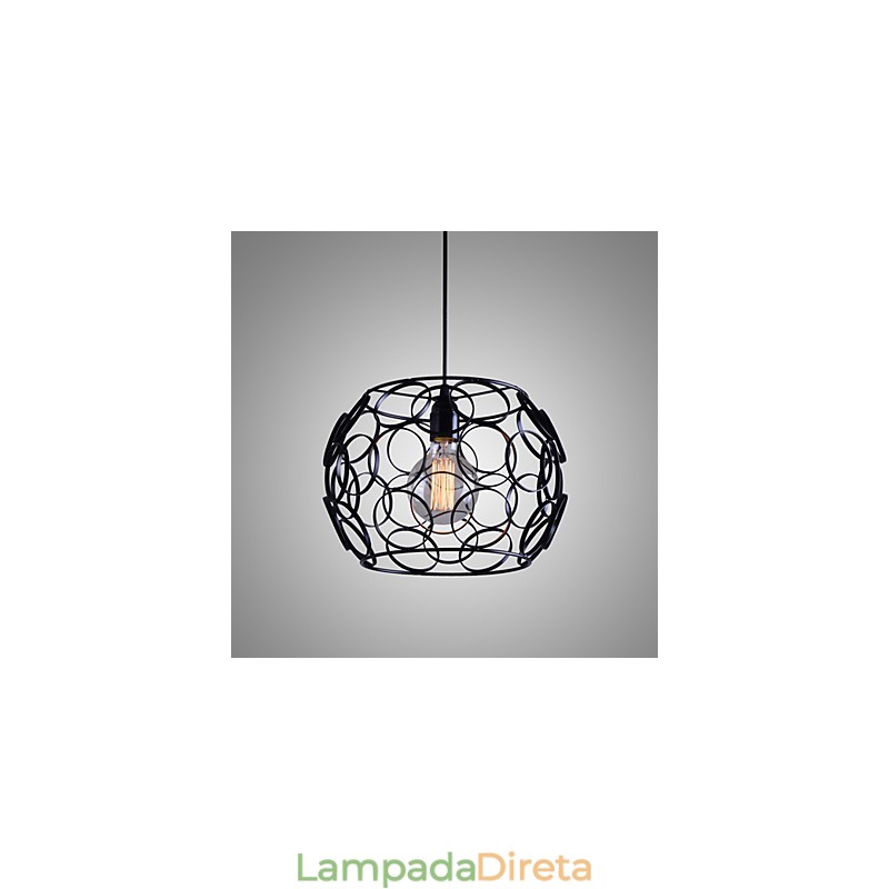 Lâmpada de luz suspensa criativa nórdica de ferro forjado e vidro de cabeça única