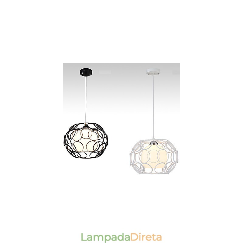 Lâmpada de luz suspensa criativa nórdica de ferro forjado e vidro de cabeça única