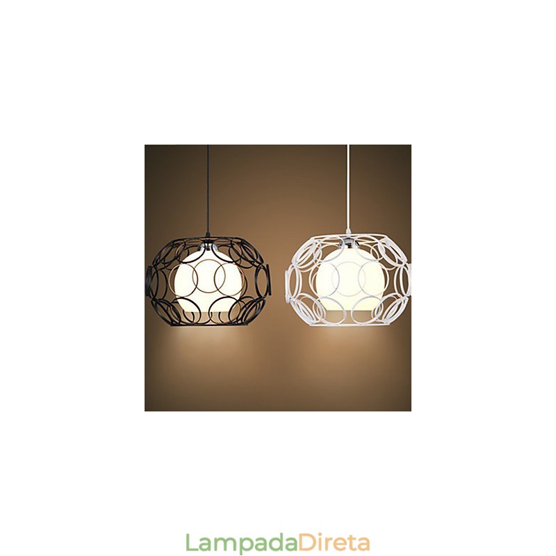 Lâmpada de luz suspensa criativa nórdica de ferro forjado e vidro de cabeça única
