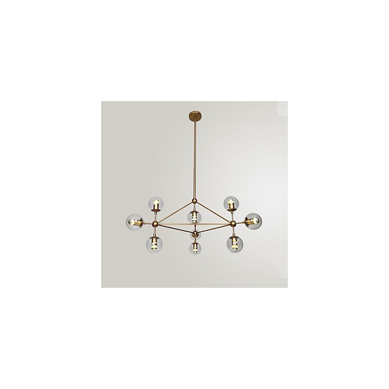 Lustre Golden Beans 10 Luzes com cúpula de vidro