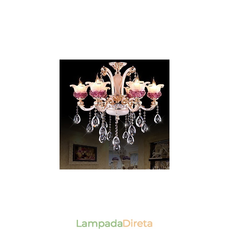 Pingente de cristal de jade roxo chinês estilo europeu simples moderno