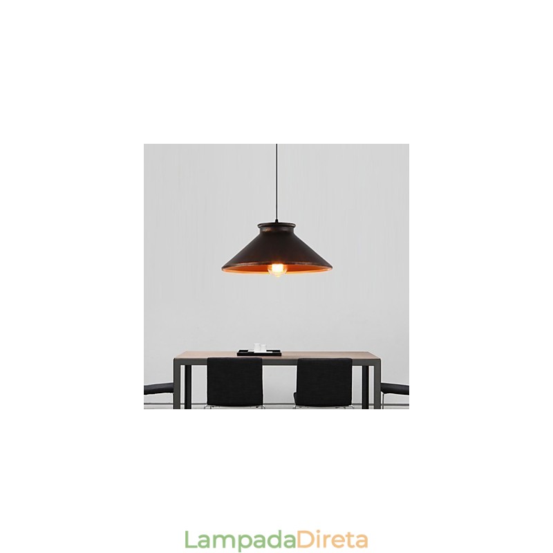 Luminária pendente de metal com design retrô