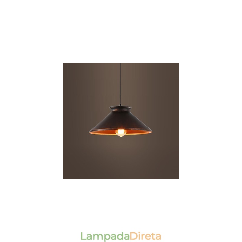 Luminária pendente de metal com design retrô