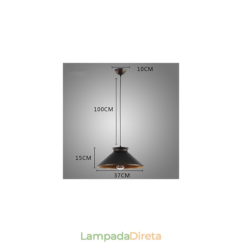 Luminária pendente de metal com design retrô