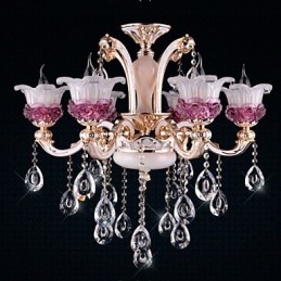 Pingente de cristal de jade roxo chinês estilo europeu simples moderno