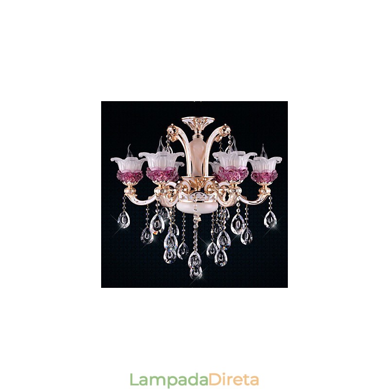Pingente de cristal de jade roxo chinês estilo europeu simples moderno