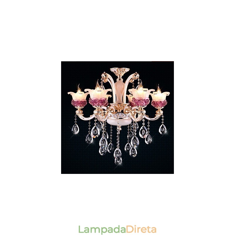 Pingente de cristal de jade roxo chinês estilo europeu simples moderno