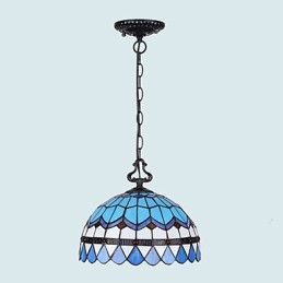 Lustre de vidro colorido de artes criativas rurais europeias que restauram formas antigas de luz de lâmpada