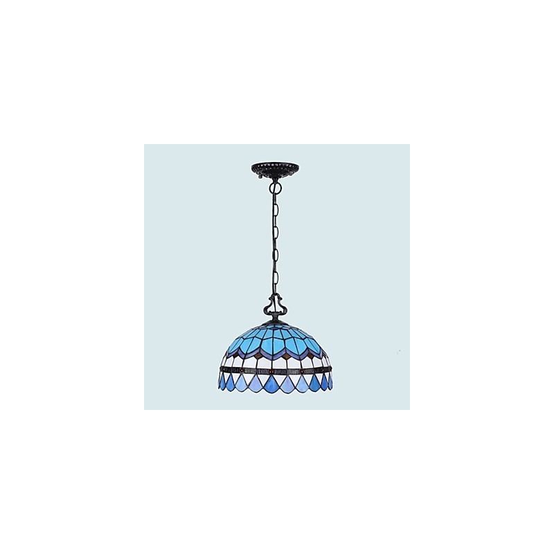 Lustre de vidro colorido de artes criativas rurais europeias que restauram formas antigas de luz de lâmpada