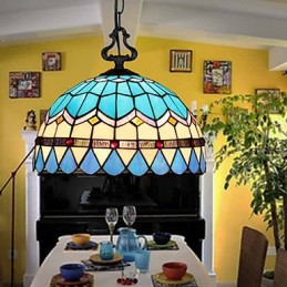Lustre de vidro colorido de artes criativas rurais europeias que restauram formas antigas de luz de lâmpada